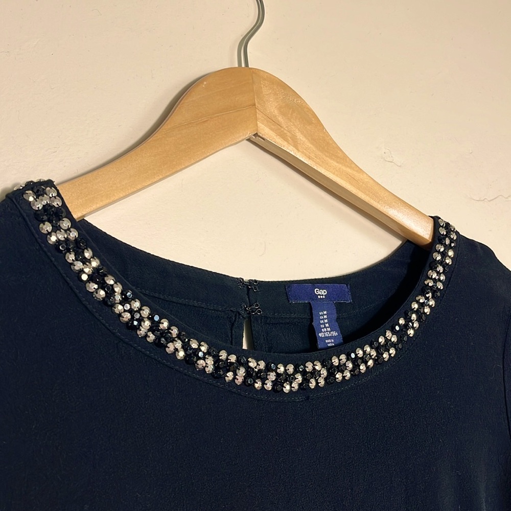 Elegant Black Beaded Women's Top - Picture 2 of 6